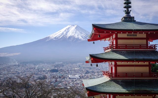 View of Mt. Fuji from Chureito Pagoda